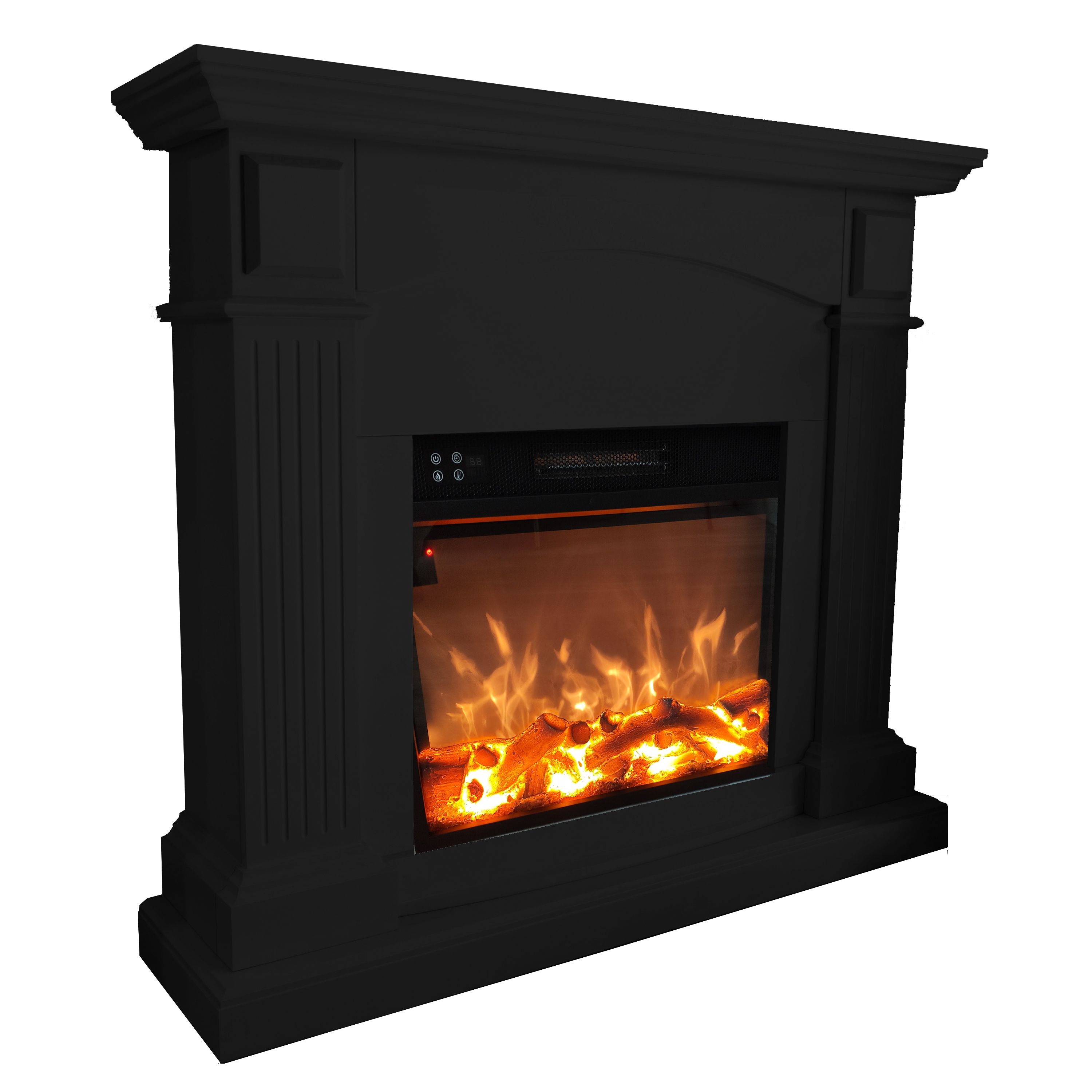 Cheminee murale 1500w caminetto fuego galia negro