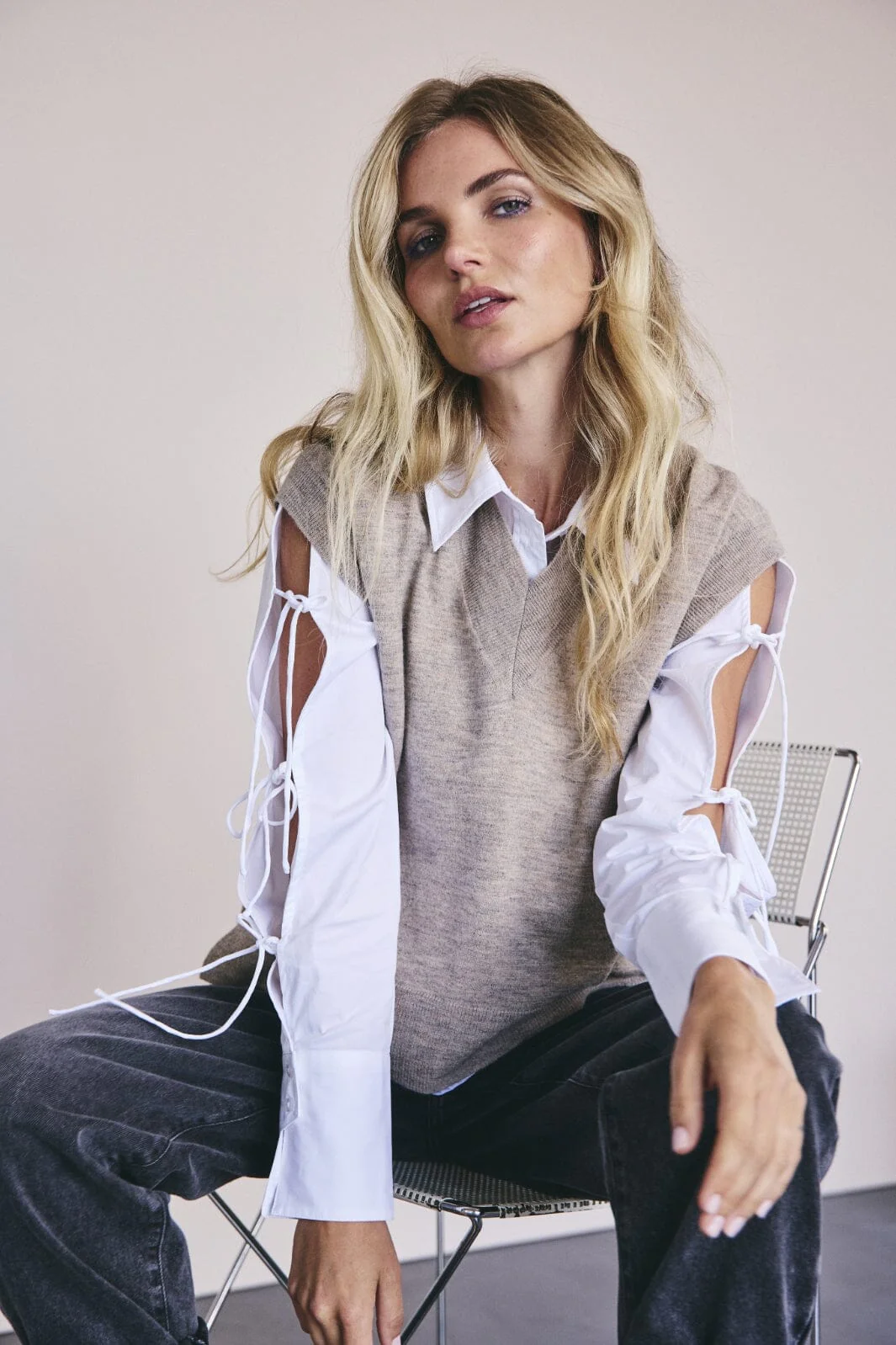 Co´Couture Poppycc Tie Sleeve Shirt 35752