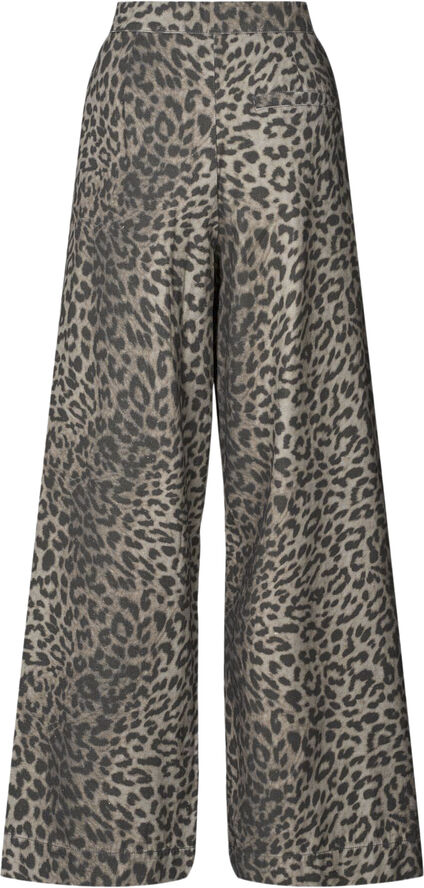 Rabens Saloner Leopard print wide leg pants - Inja Snow leopard