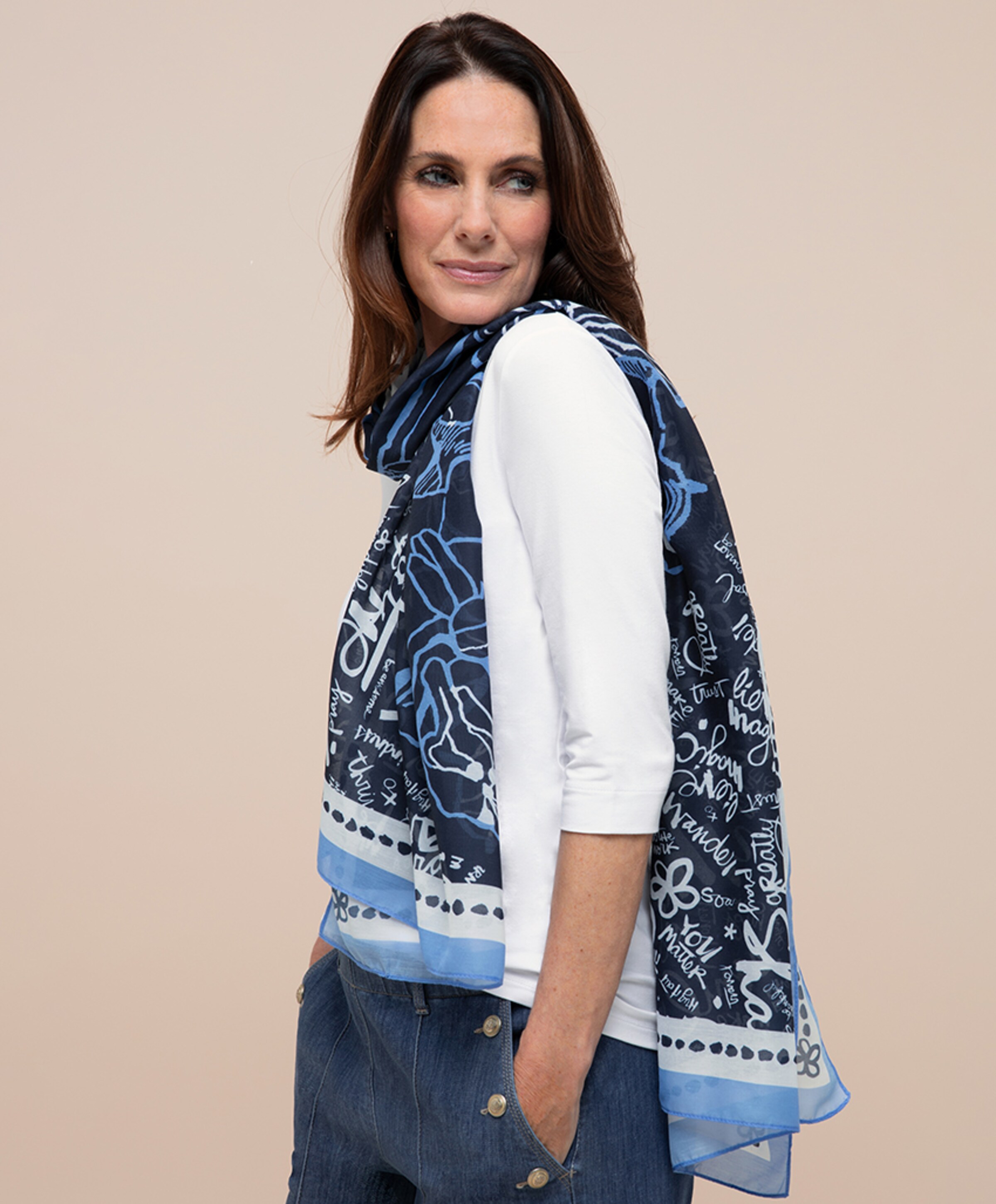 Bianca Dames sjaal blauw