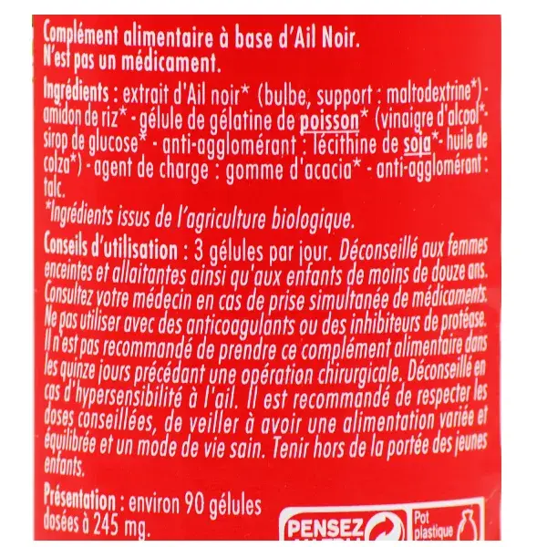 Superdiet Alho Negro Orgânico 90 cápsulas