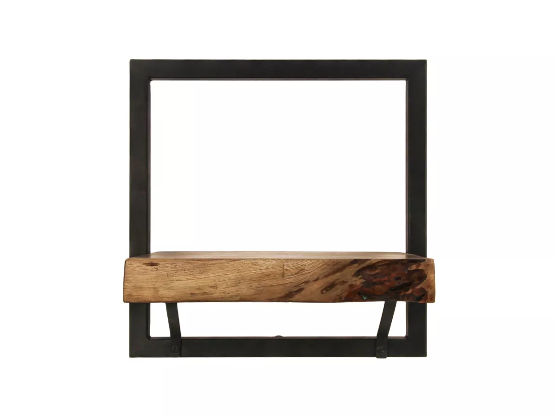 Étagère murale Levels live edge (bord brut) - Acacia/fer 32*22*32