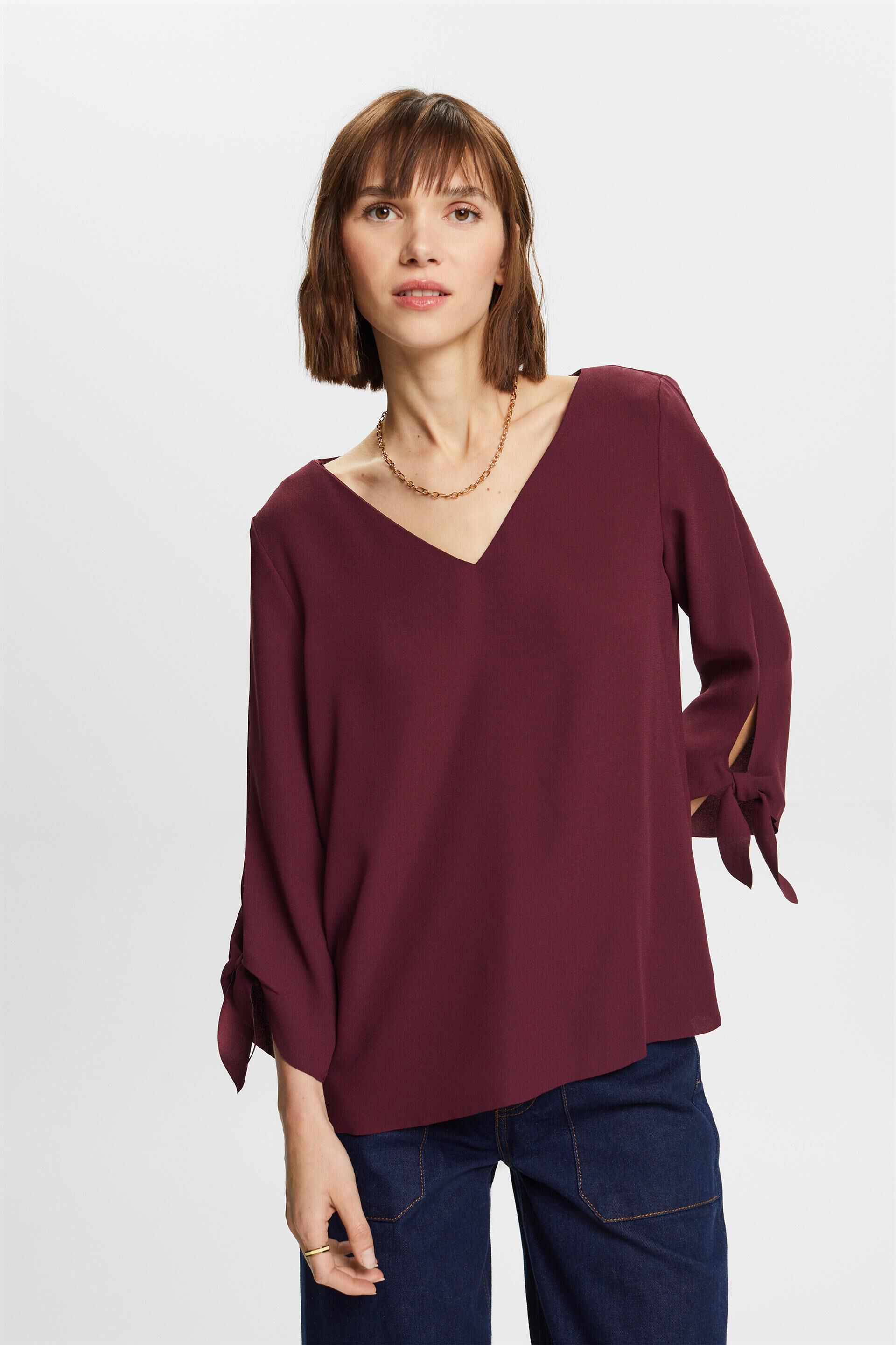 Blouse stretch à bords bruts