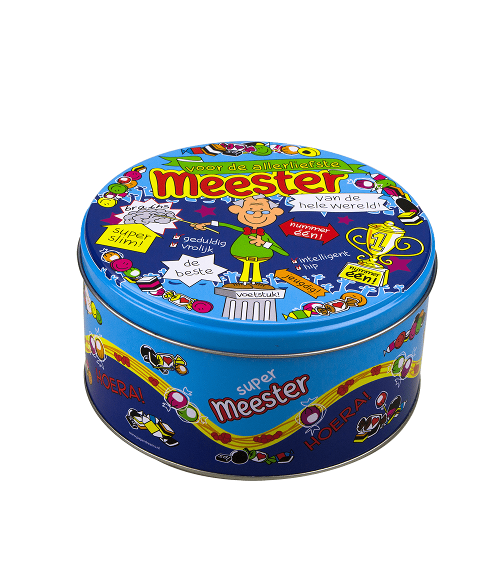 Snoeptrommel Meester 14cm
