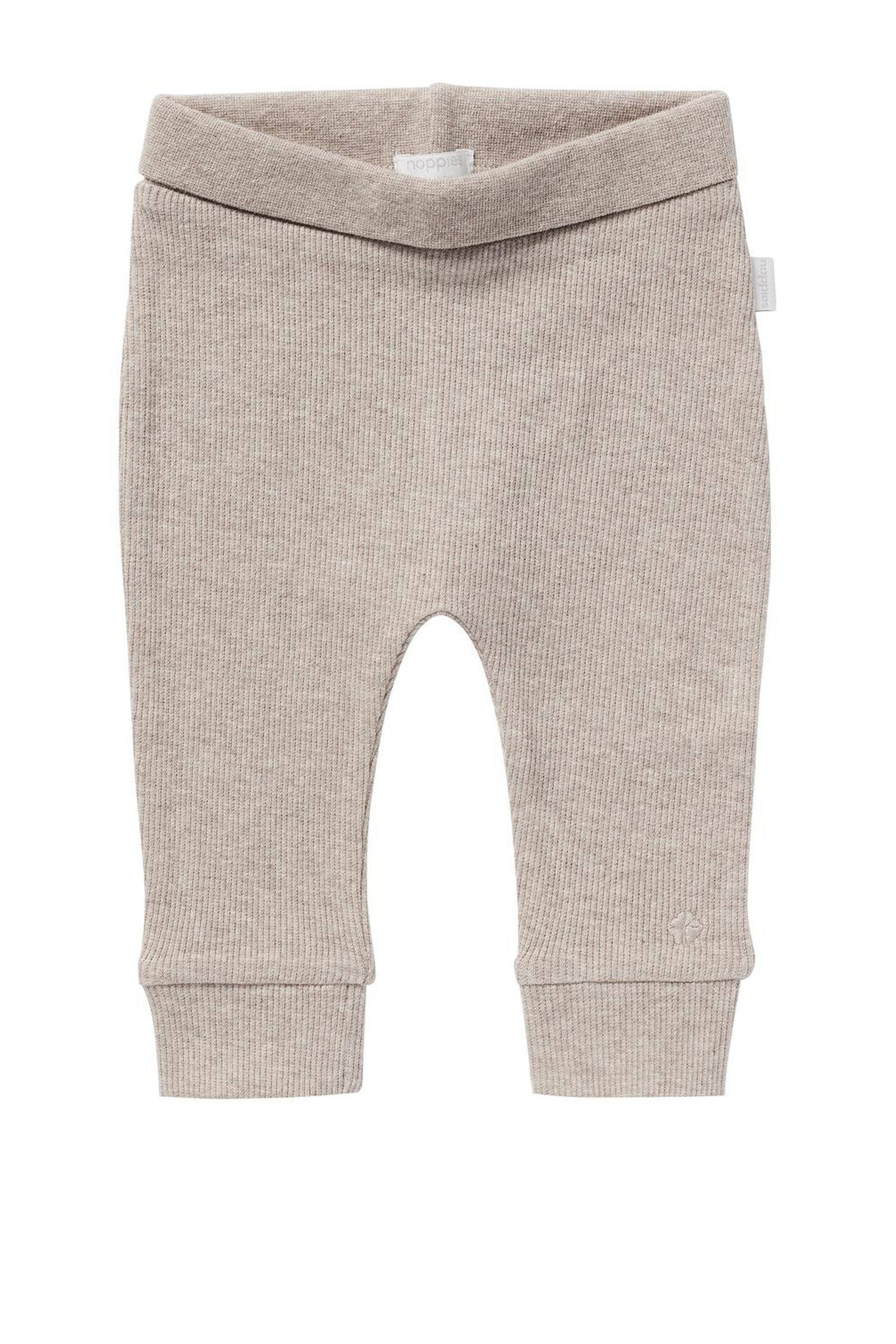 Noppies baby broek Naura met katoen taupe melange