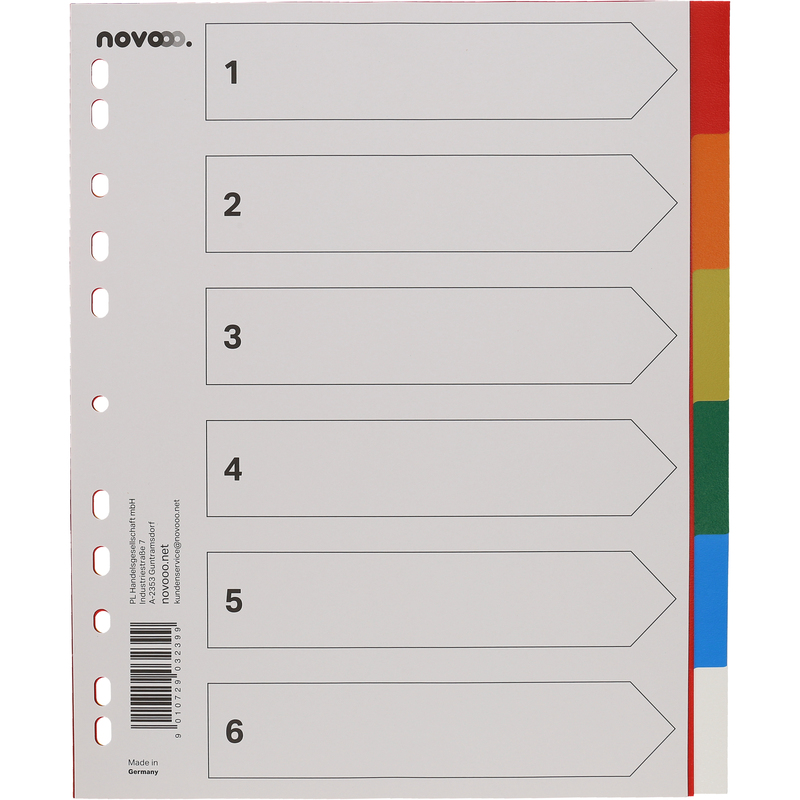 novooo Register, bunt, A4+, 6-teilig
