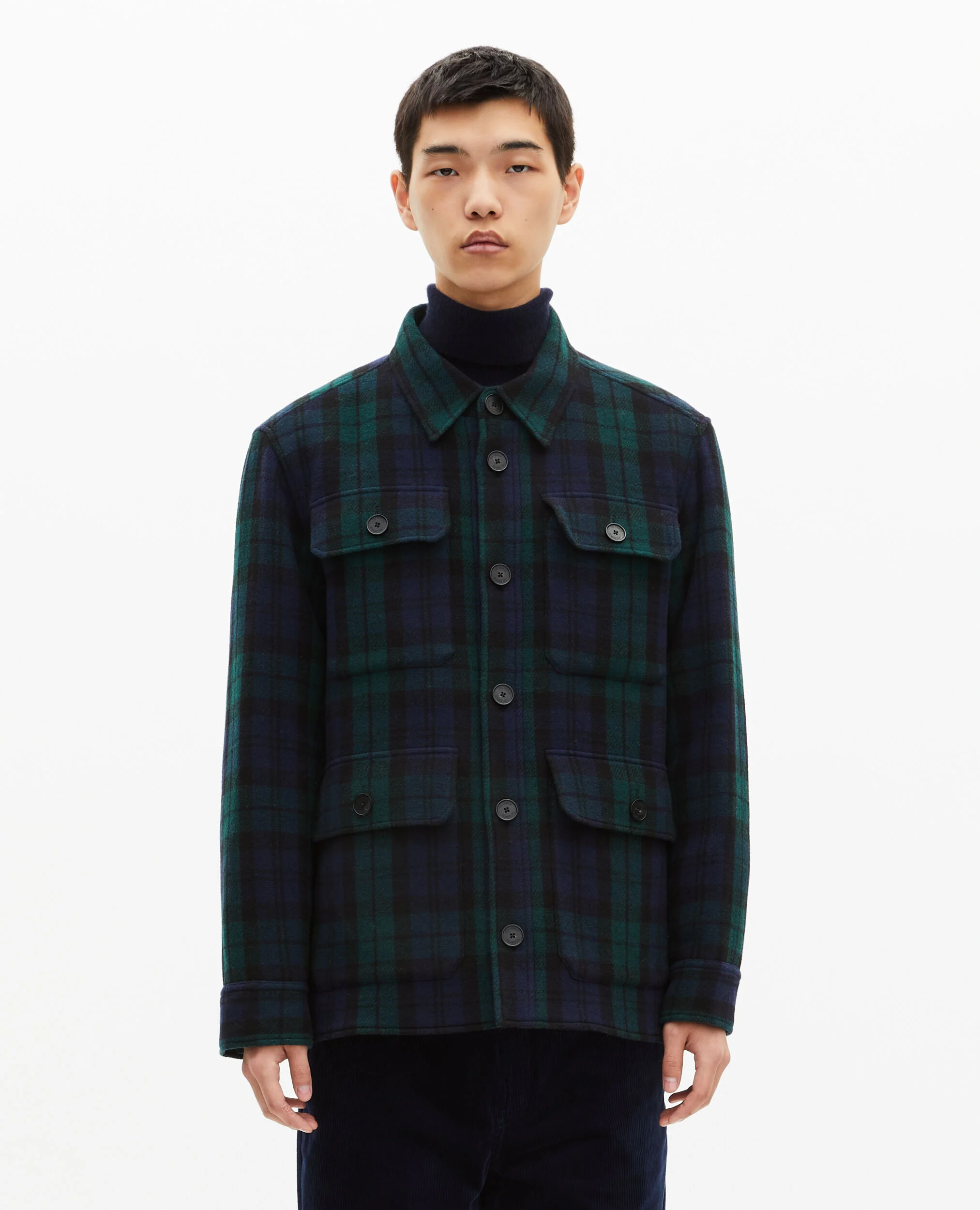 Surchemise en tartan vert foncé