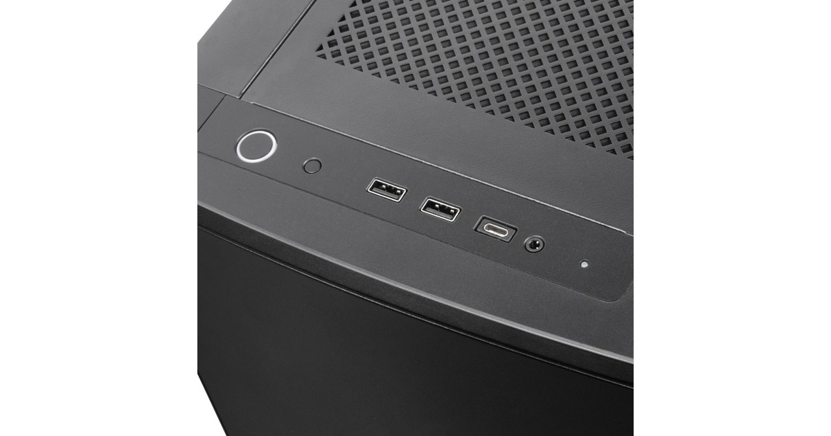 SilverStoneSETA Q1 midi tower behuizing  (Zwart | 2x USB-A | 1x USB-C)