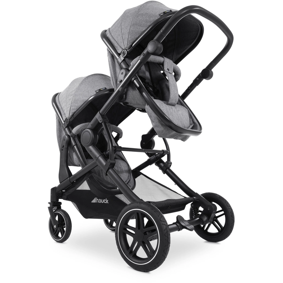hauck Geschwisterwagen Atlantic Twin Melange Grey
