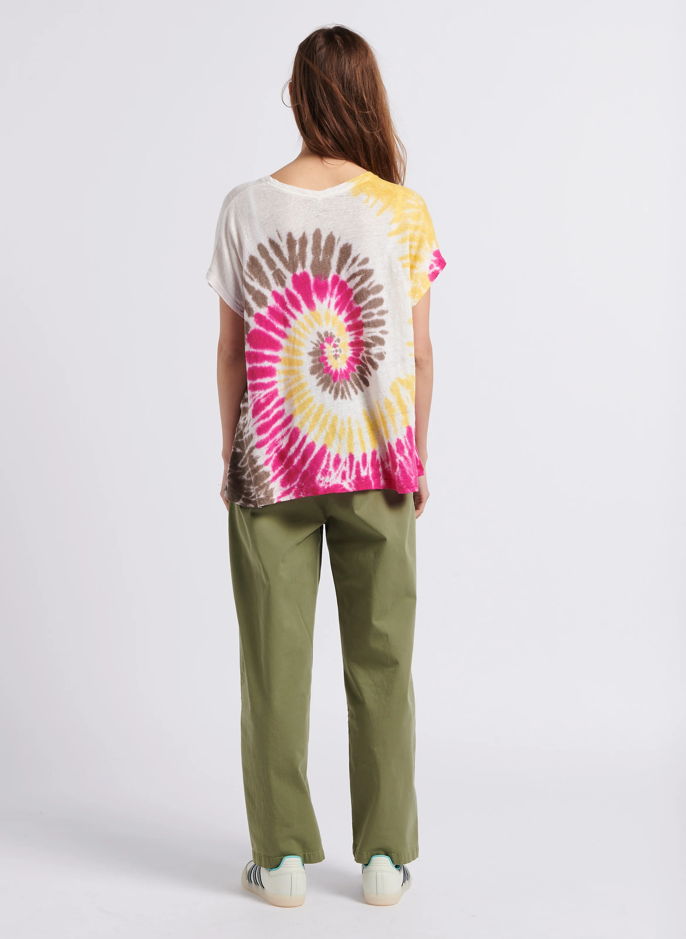 Pantalon chino en coton mélangé | Kaki
