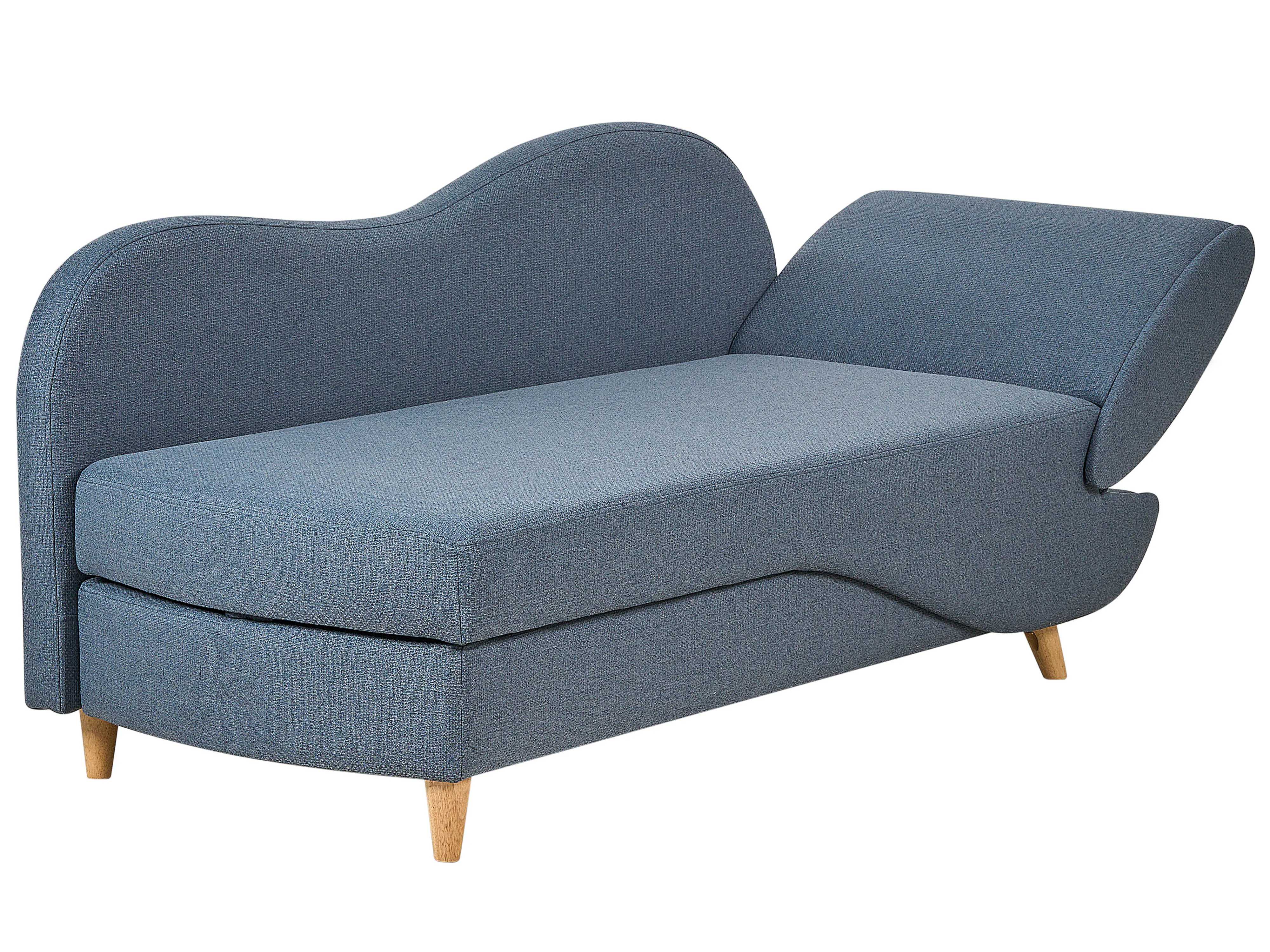 Rechtszijdige chaise longue MERI Kunstlinnen Donkerblauw met opbergruimte