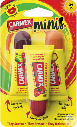 Carmex Minis Baumes Lèvres IP15 Tubes 3x5g