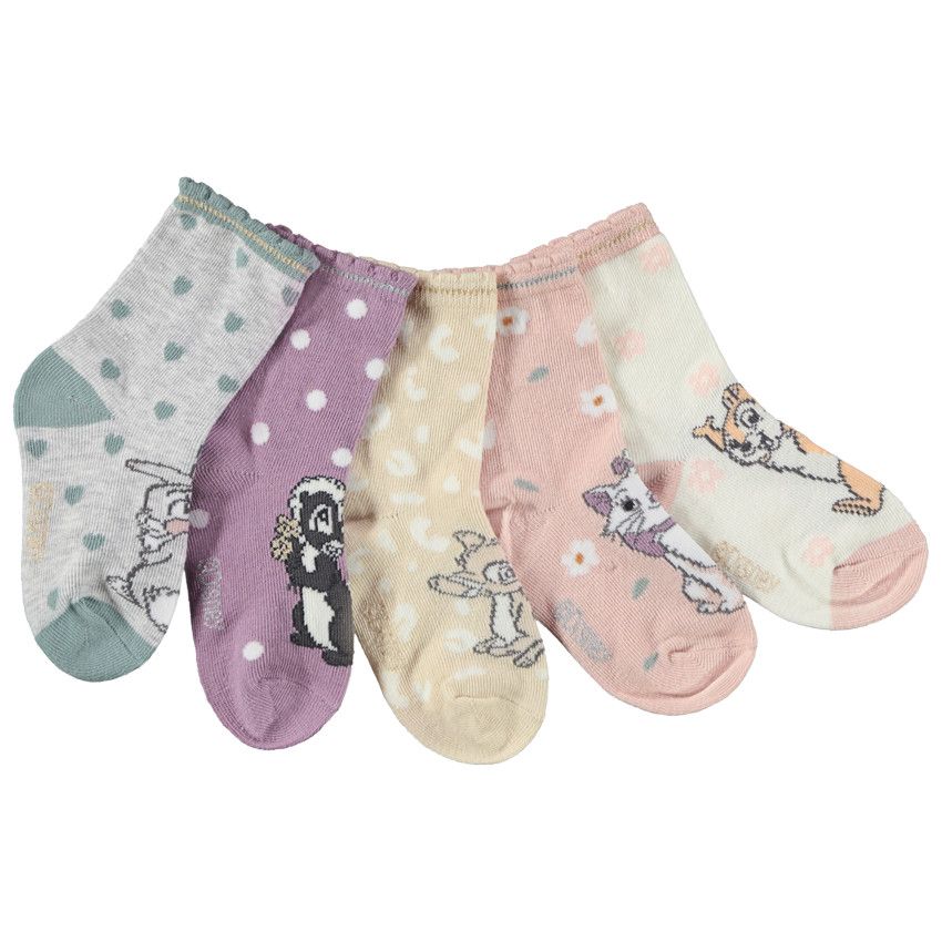 Lot de 5 paires de chaussettes Disney pour bébé fille - Multicolore