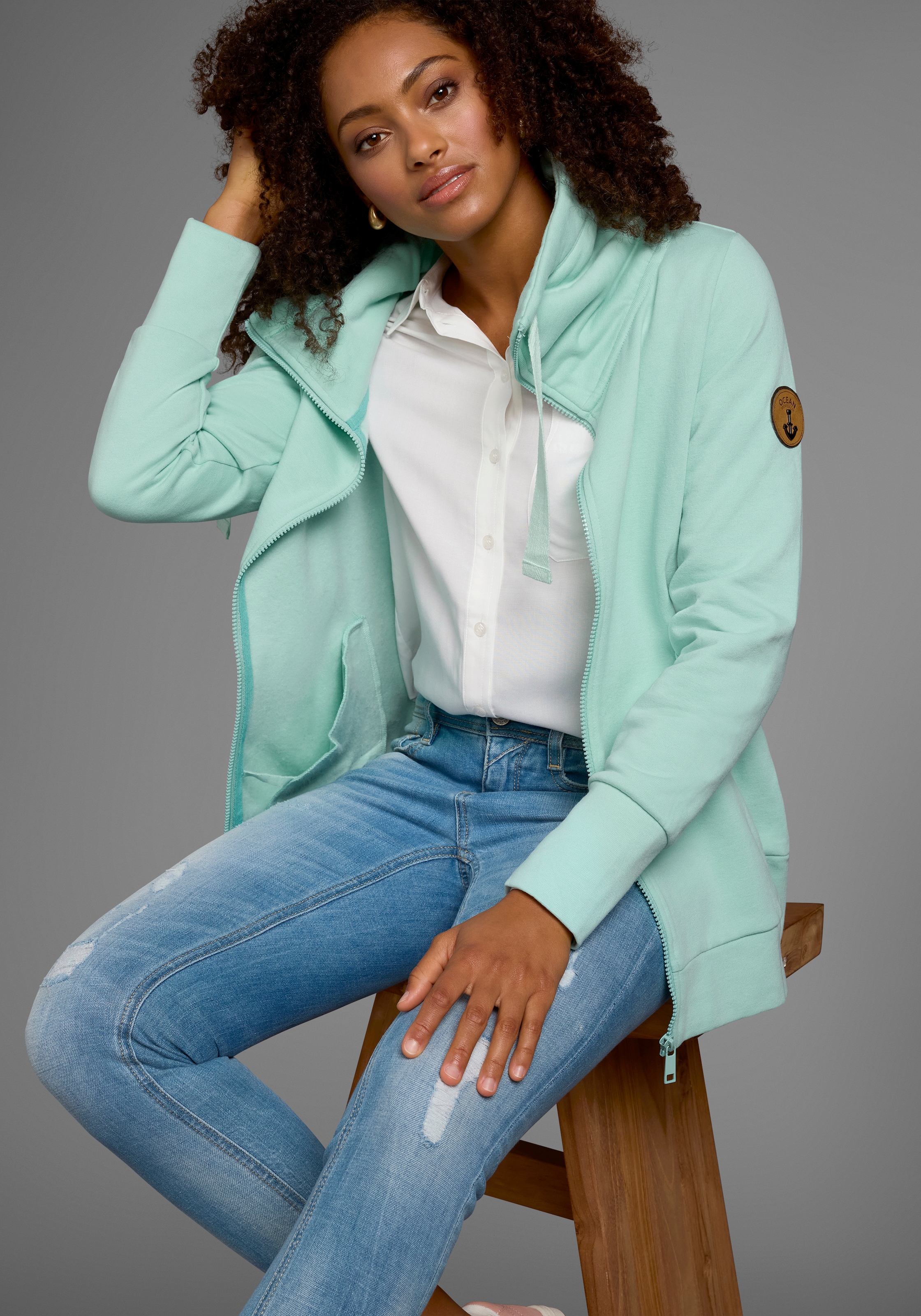 Ocean Sportswear Sweatjacke mit voluminösem hohem Kragen