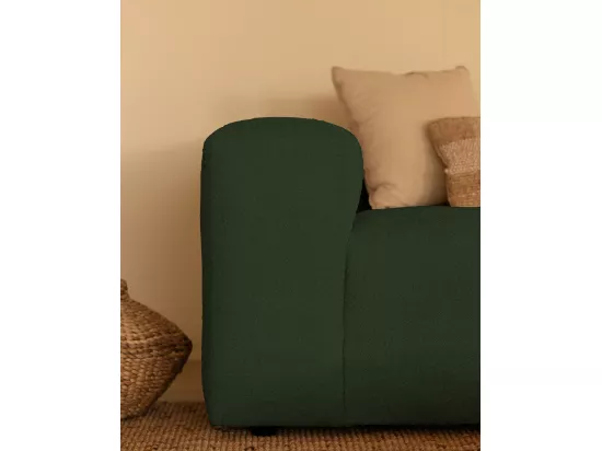 Canapé 5/6 places 3 modules en bouclé couleur vert