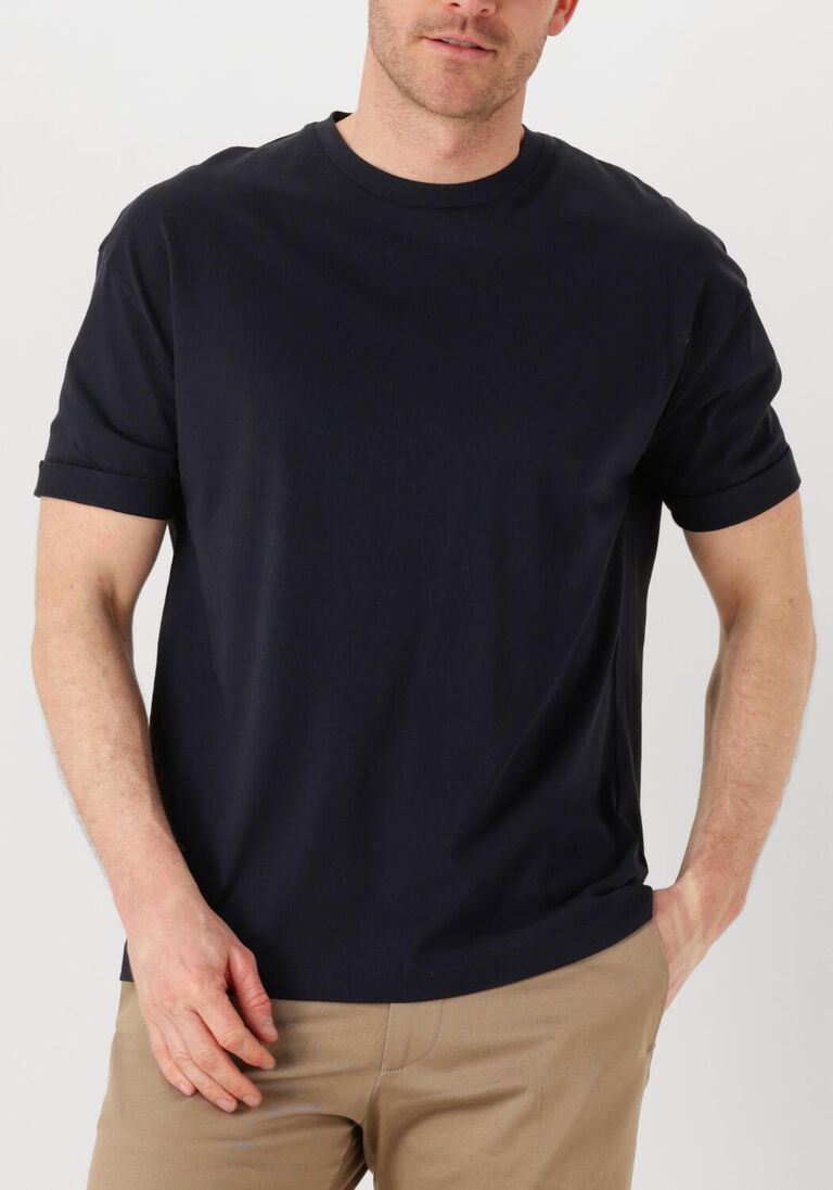 donkerblauwe drykorn t-shirt thilo 520198