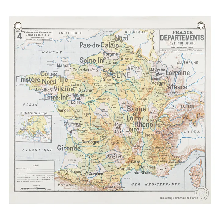 Les Jolies Planches Planche les trésors de la Bibliothèque Nationale Départements 70x65 cm