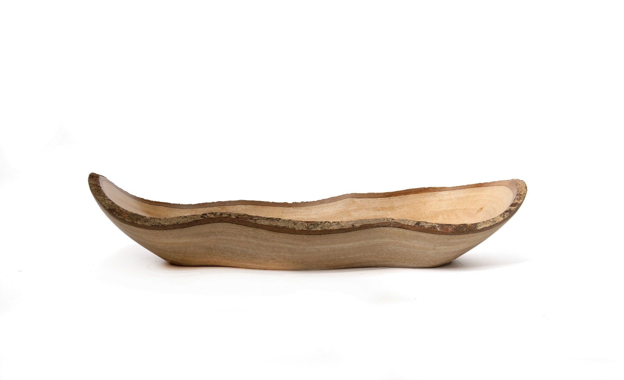 Schale in Wellenform, 'Mangoholz', natur, T 44 cm von fischer's lagerhaus