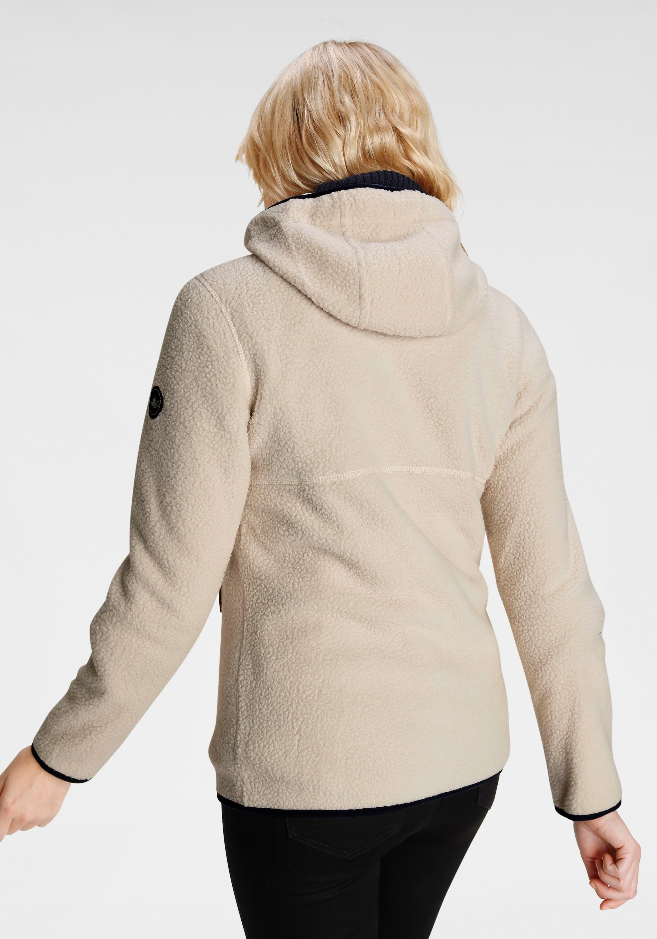 Polarino Fleecejacke mit Kapuze für kalte Tage,  aus schnell trocknendem Material,  Regular Fit
