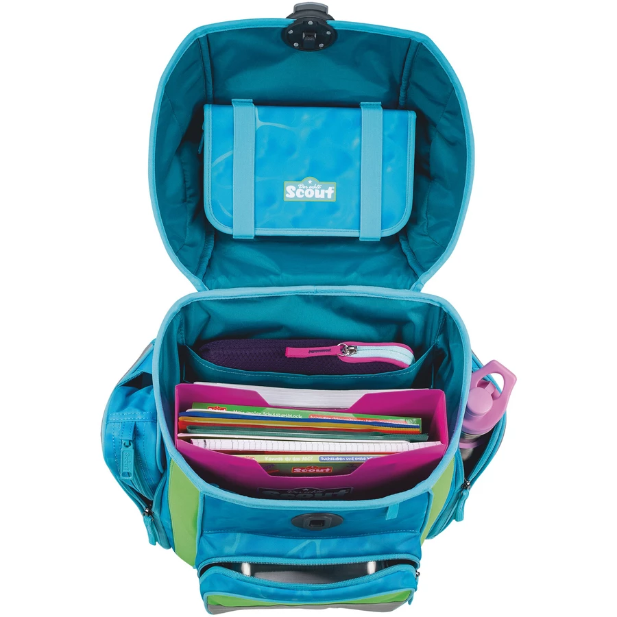 Scout Genius DIN - Schulranzen Set 4 tlg. mit Turnbeutel Water Lily
