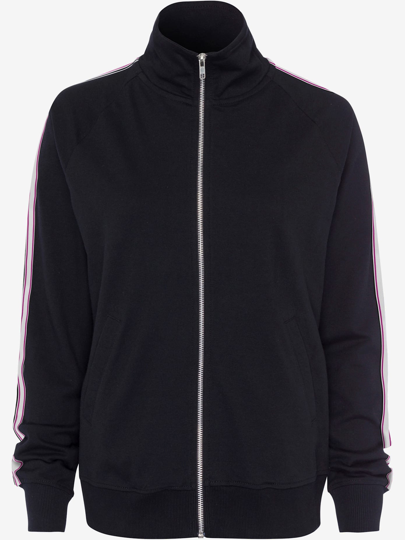 Veste sweat veste à col montant et rayures
