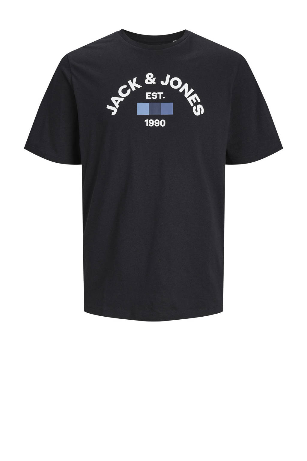 JACK & JONES T-shirt JACTHEO met logo zwart