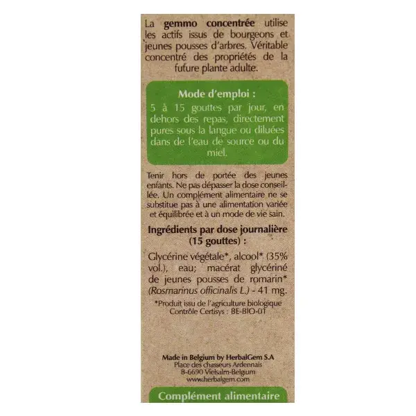 Concentrado de Alecrim Orgânico Herbalgem 30ml