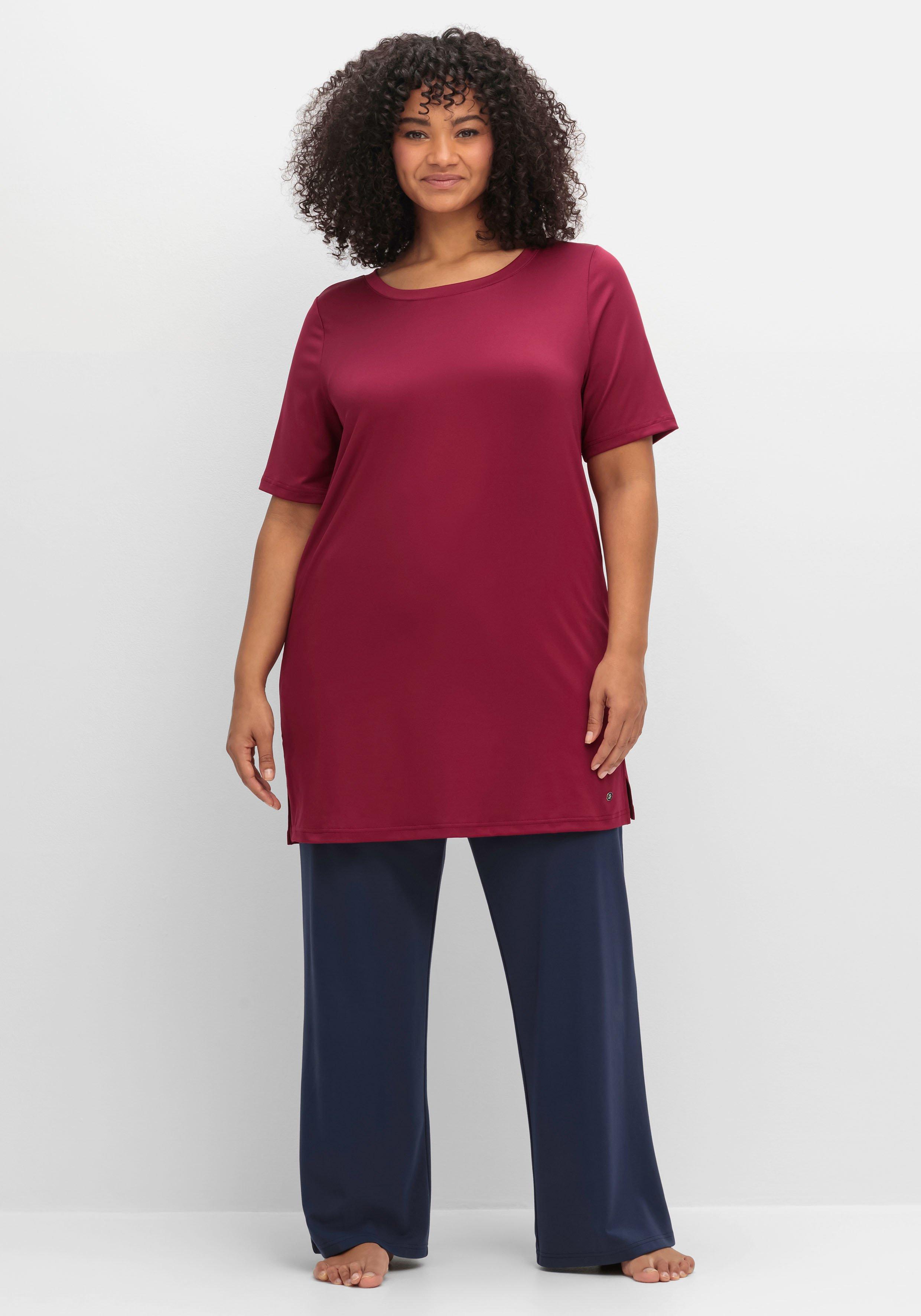 Funktionsshirt mit Rundhalsausschnitt, in Longform