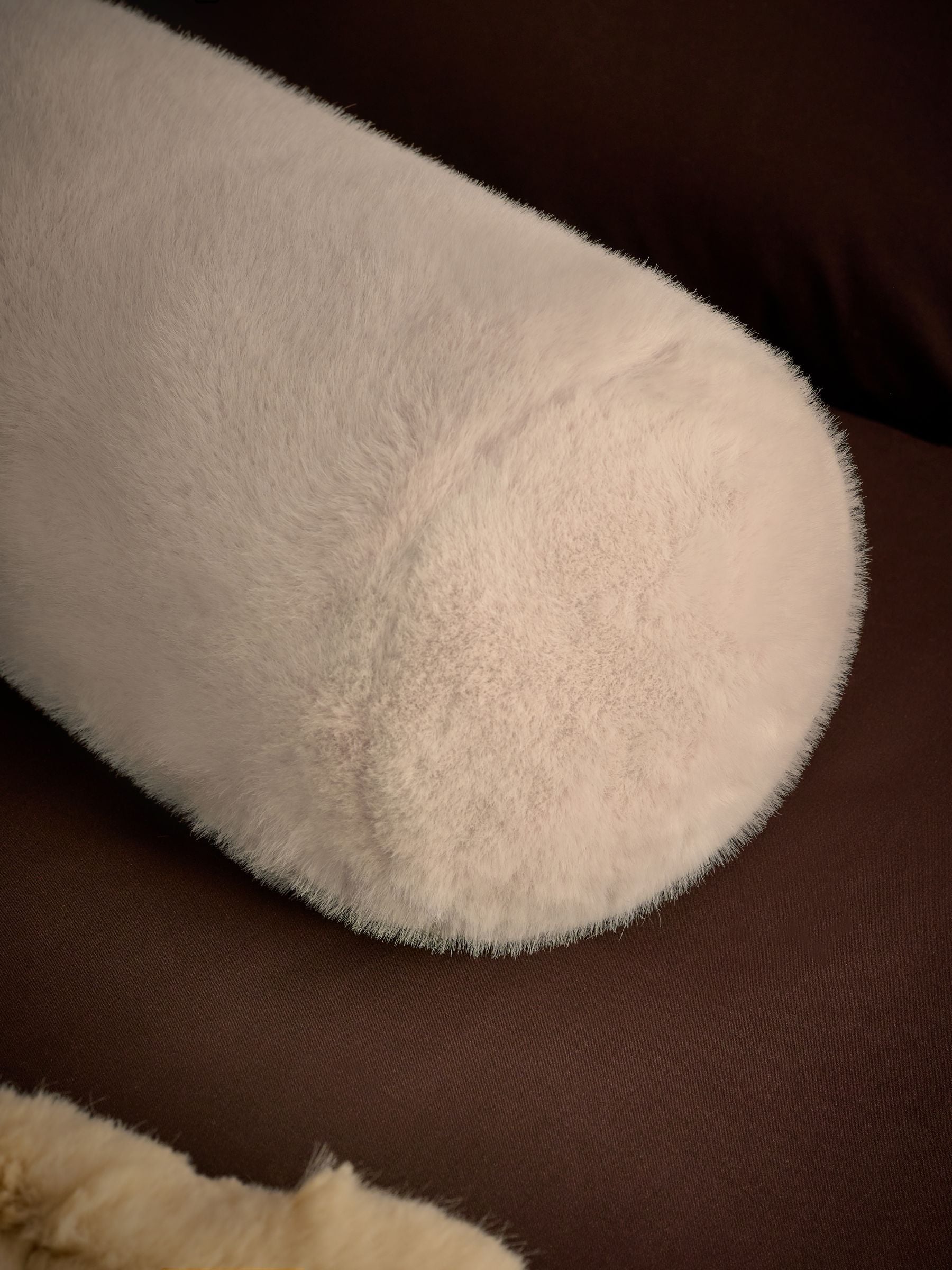 Cosy Plush Faux Fur Bolster Cushion