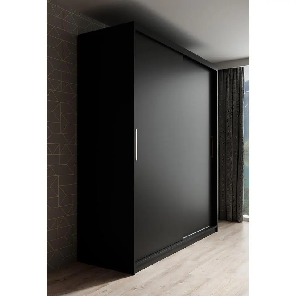 Meubella - Kledingkast Mandalin - Zwart - 180 cm