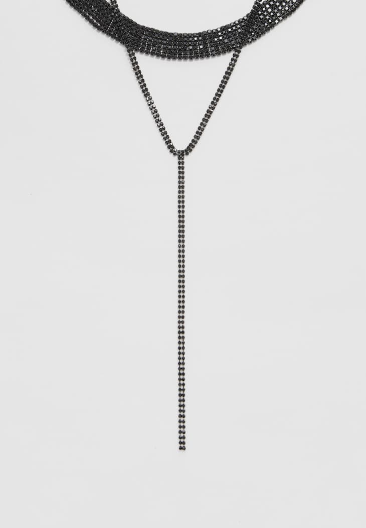 Conjunto de 2 colares gargantilha com strass