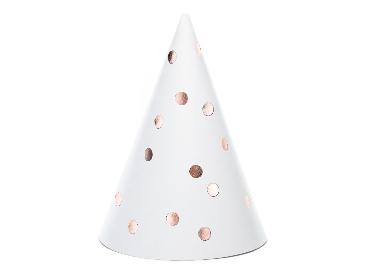 Witte Feesthoedjes 16cm 6st