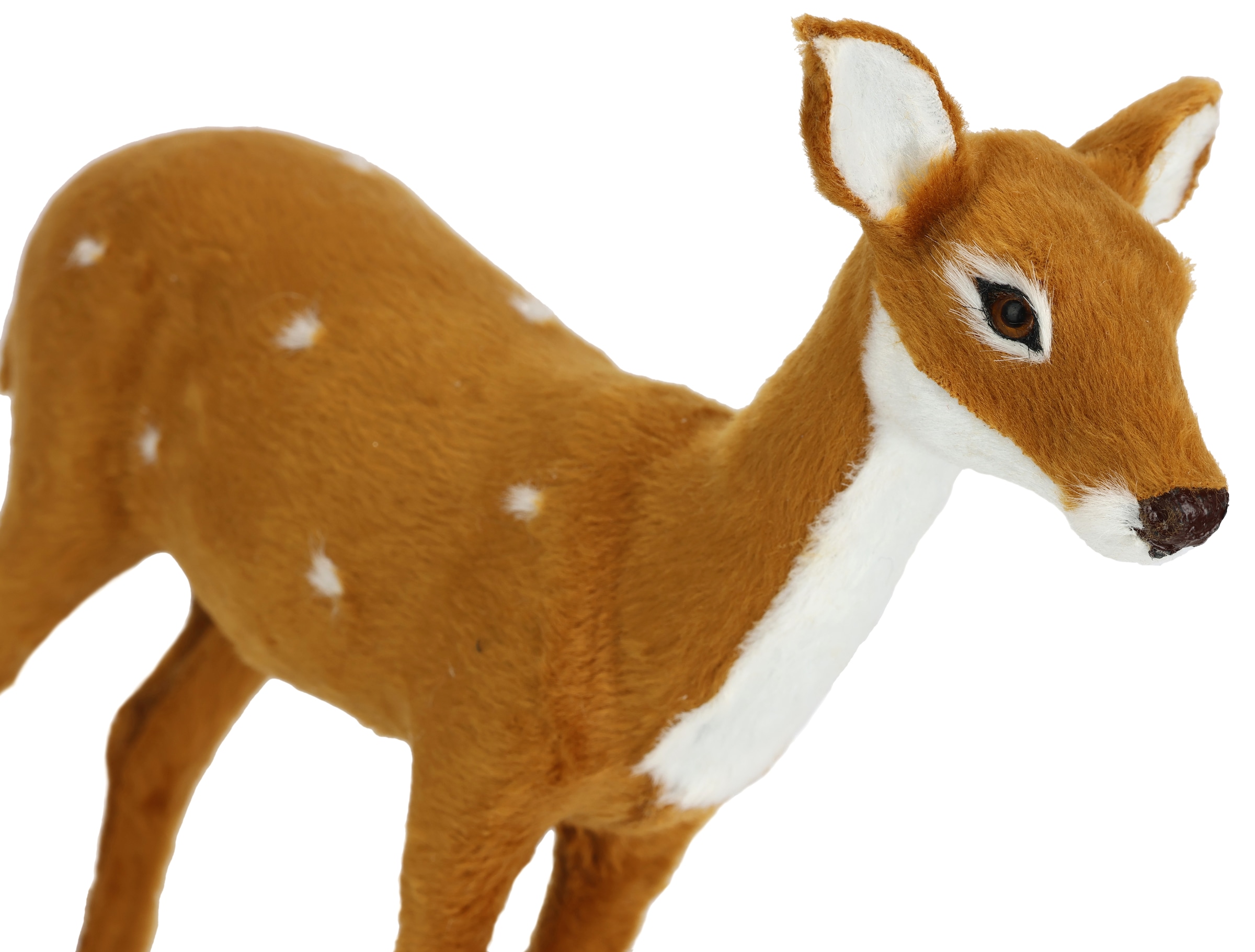 I.GE.A. Dekofigur »Tierfigur Reh aus Kunstfell« Realistisches Waldtier Statue Ornament Plüschtier Weihnachtsdeko