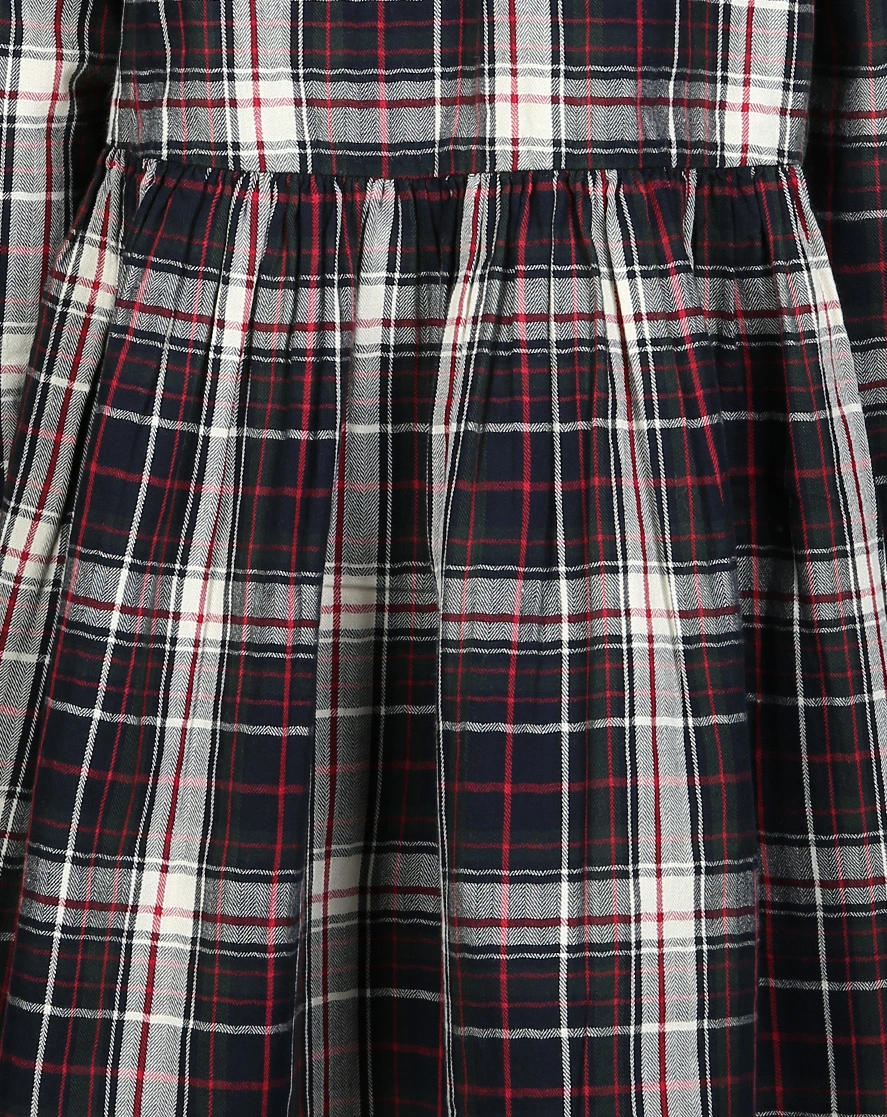 Langarmkleid DALJANA kariert in dark blue