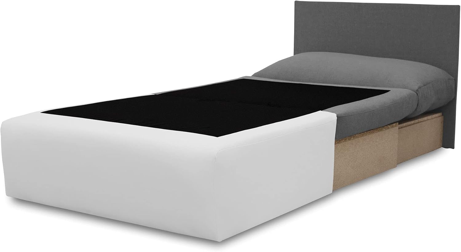 Bonni TOLEDO Lehnsessel, Sessel mit Schlaffunktion, Schlafsofa, Klappsofa, Schlafcouch, Bettsofa, vom Hersteller, Couch, Couchgarnitur, Sofagarnitur, Ideal für kleine Wohnungen (Grau/Schwarz)