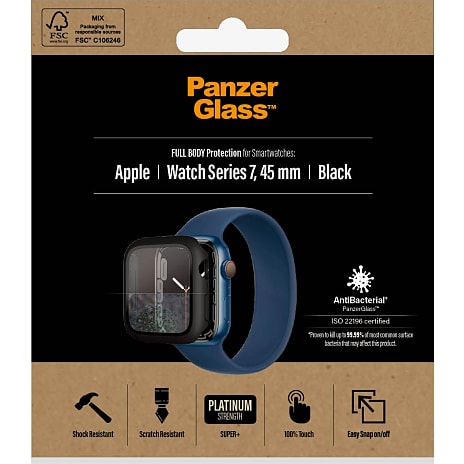 PanzerGlass Full Body Apple Watch Series 7 45mm - sort