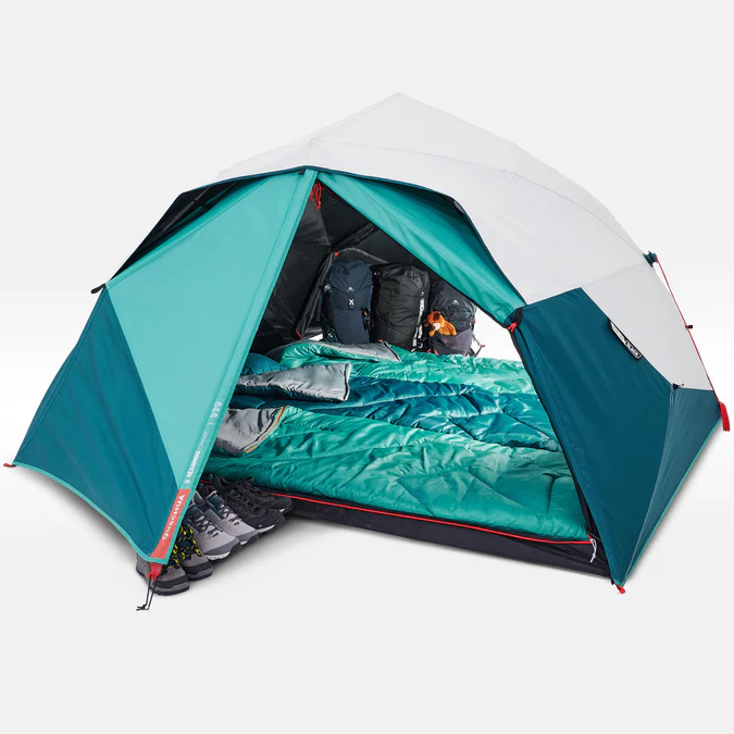 Decathlon Quechua - Barraca de Camping Quechua 2 Second Easy Fresh & Preta Impermeável Pop Up para 3 Pessoas