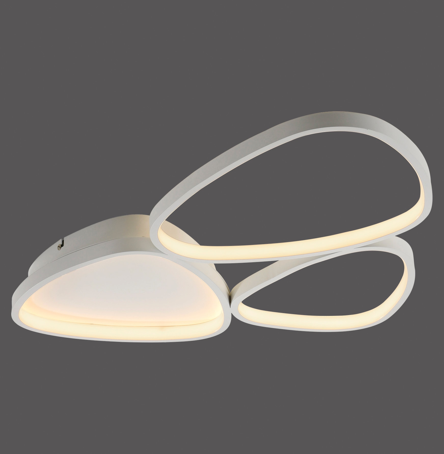 JUST LIGHT LED Deckenlampe PEBBLES 69,5 x 46,5 cm weiß