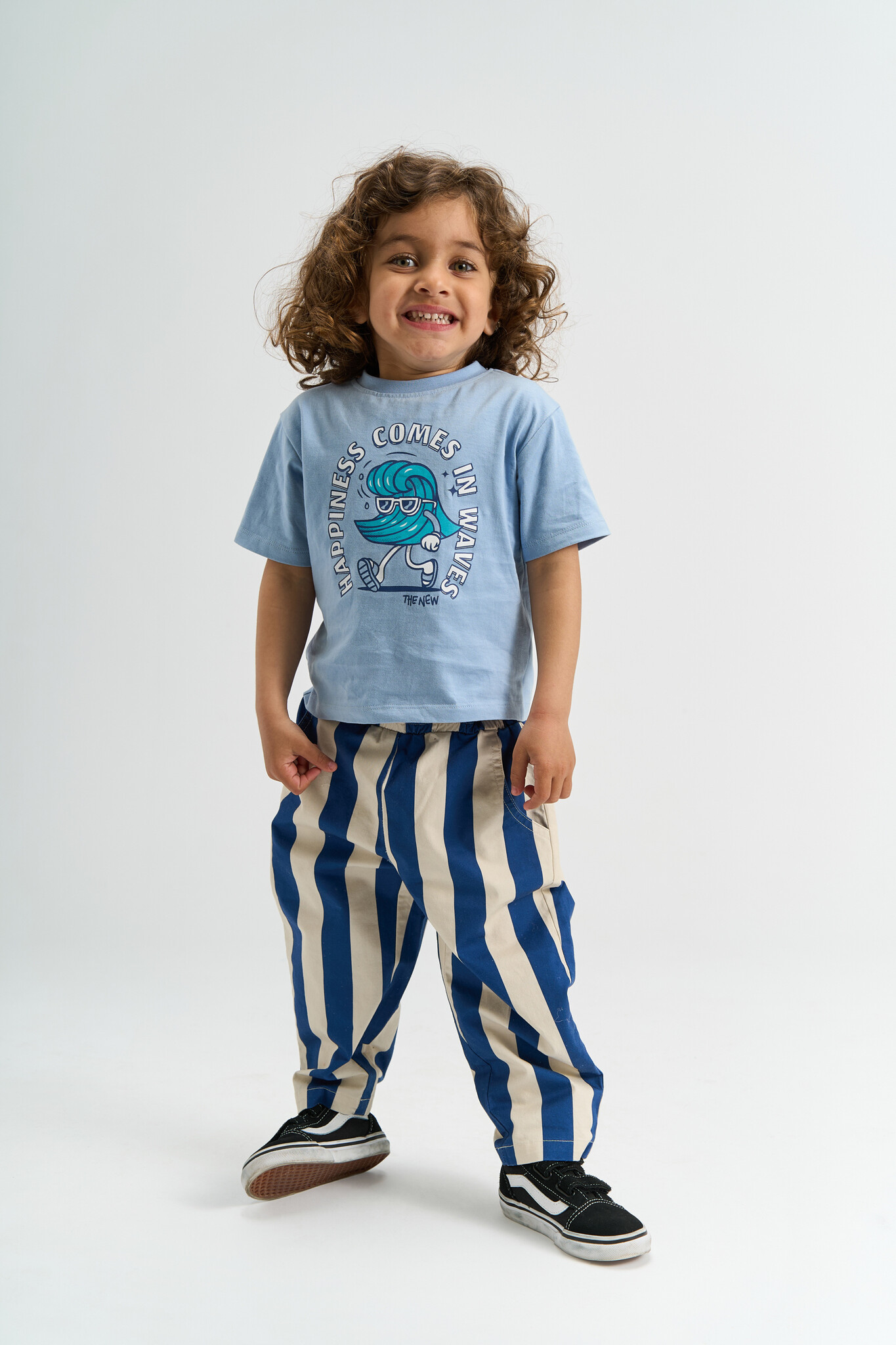 The New Siblings The New Siblings baggy jeans Silas true blue striped