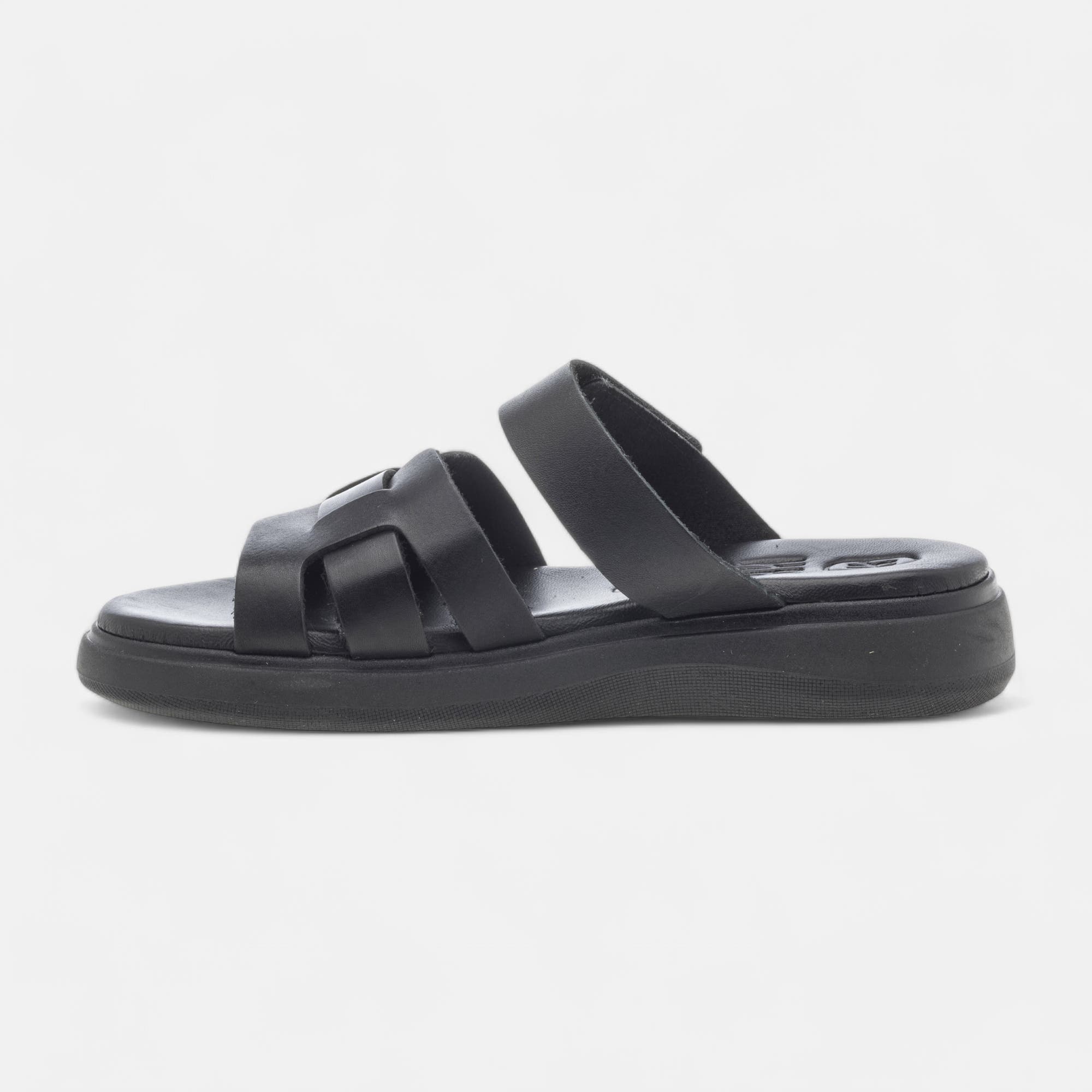 Mules Femme en cuir noir