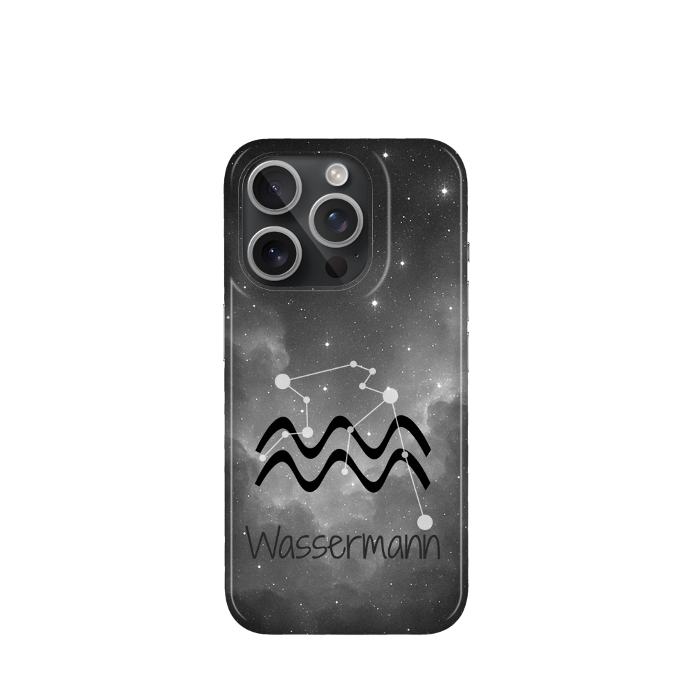 iPhone 15 Pro Kunststoff Hülle Wassermann 4 - Grau
