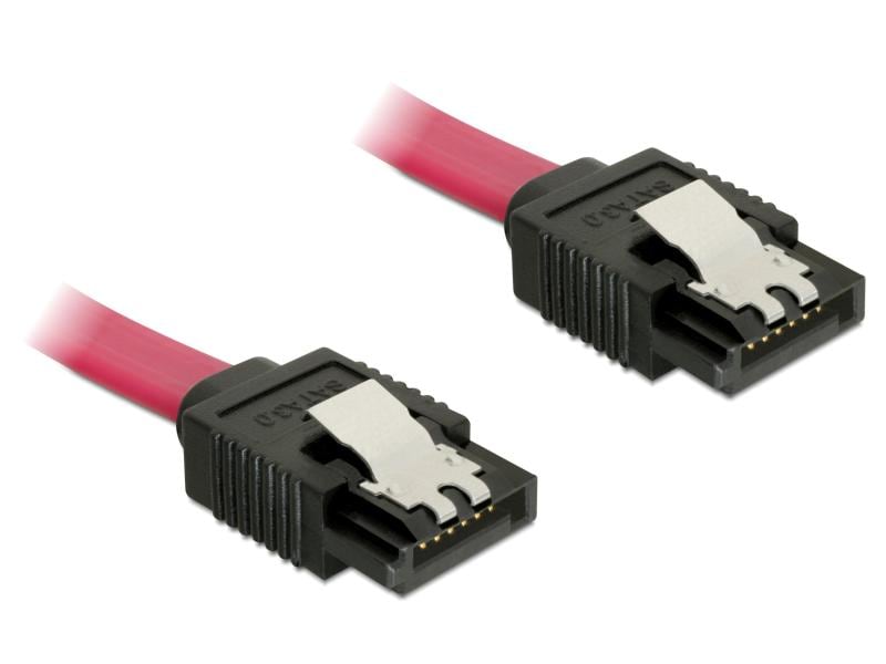 Delock SATA3-Kabel 50 cm rot, mit Metal-Clip Delock SATA 6 Gb/s Kabel 50 cm rot