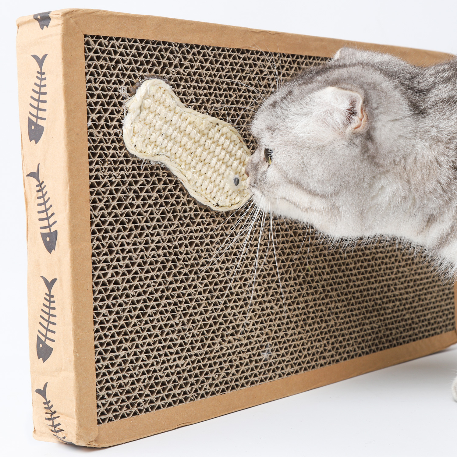 Nobleza - 2 Arranhadores de Papelão para Gatos. Tapete com Catnip. 38,2*24,5*4cm