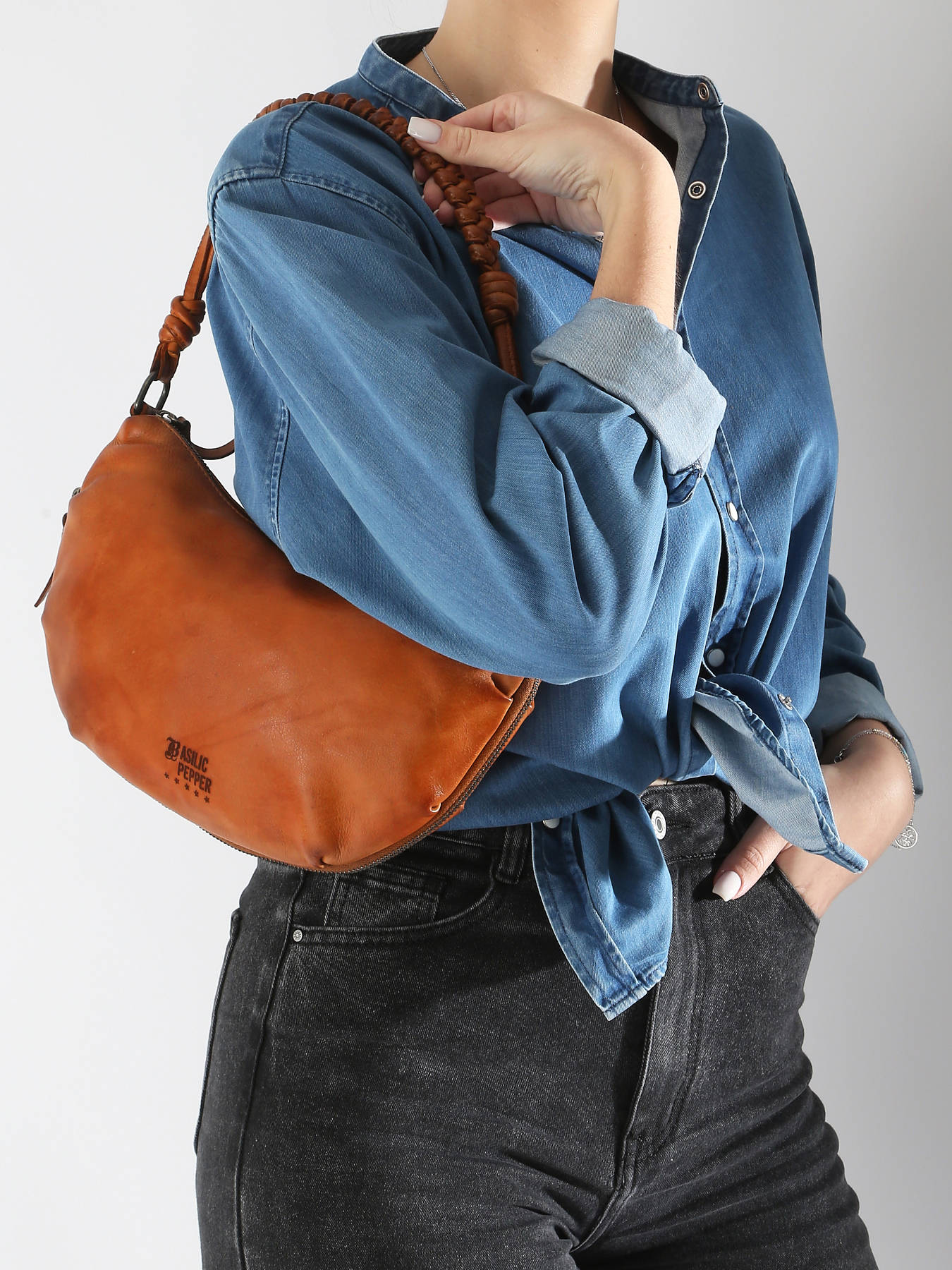 Sac bandoulire Tokyo cuir BASILIC PEPPER