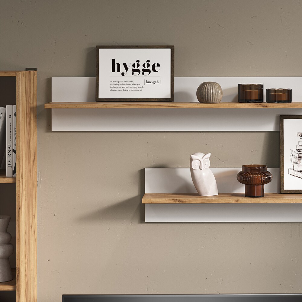 Vicco Wandregal Anteo 2er-Set, Weiß Oak, 100 x 20 cm, moderne Wohnzimmer Serie