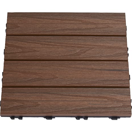 Hortus gulvflise 4-pak - teak