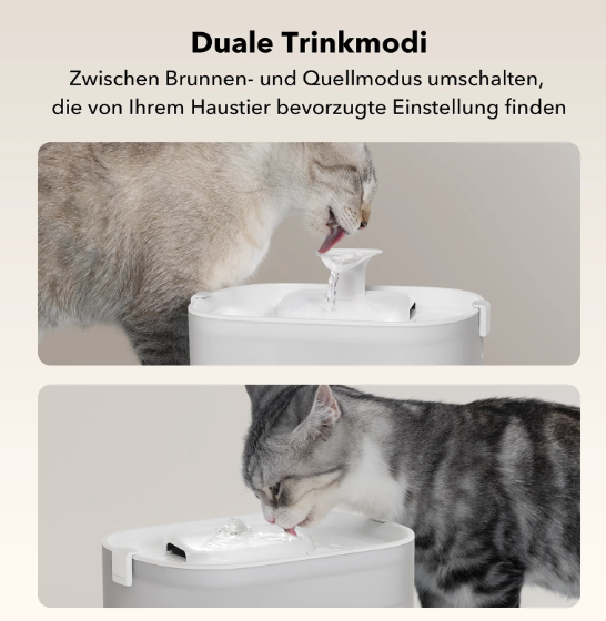 (2.5L) Wasserautomat Dockstream Water Fountain Katzen Trinkbrunnen Hunde Wasserspender (PL-WF005-91W) - Weiss