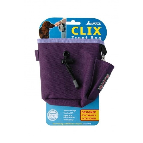 Saco roxo para petiscos de cachorro