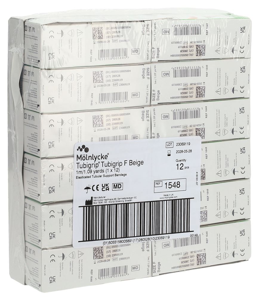 TUBIGRIP Schlauchbandage F 1mx10cm beige 12 Stk