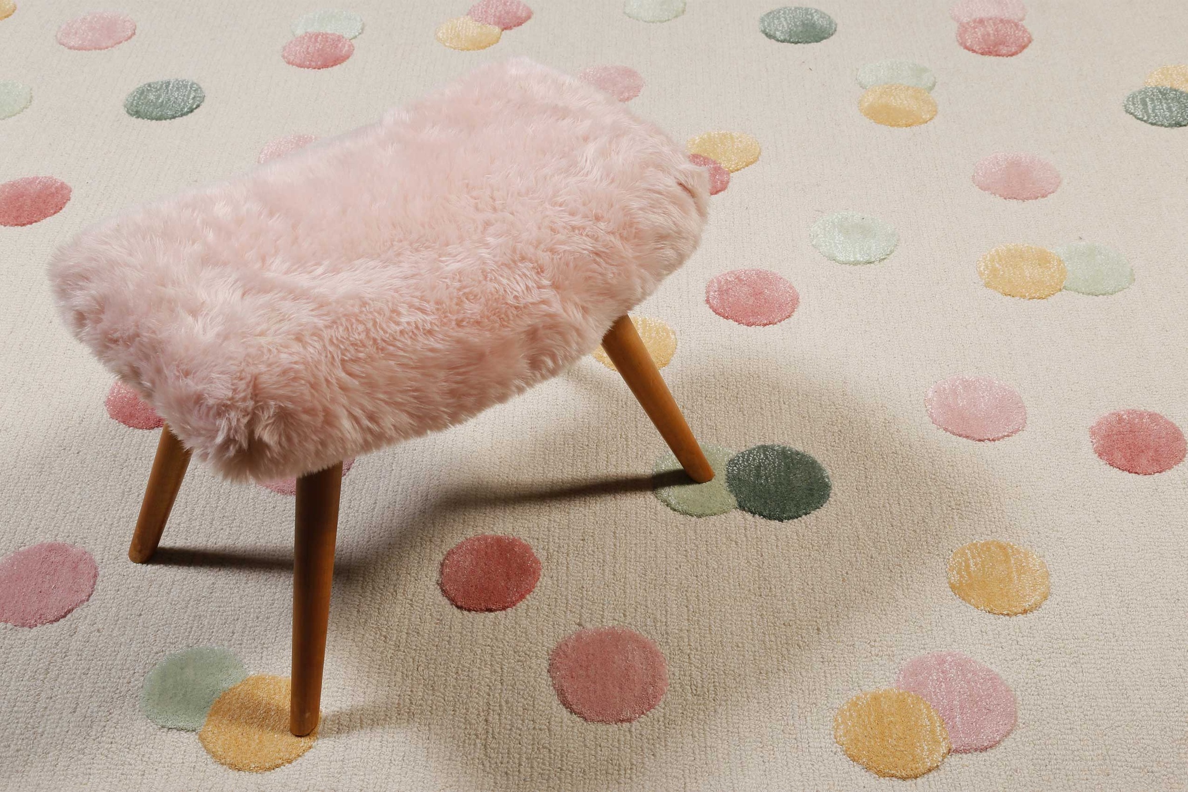 SMART KIDS Kinderteppich »Dana« rechteckig 1,2 mm Höhe modern und natürlich, bunte Polkadots, mit Struktur, Kinderzimmer